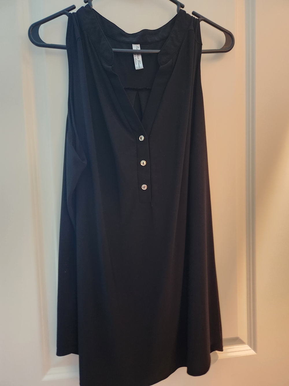 Perseption Black Sleeveless V-Neck Tank